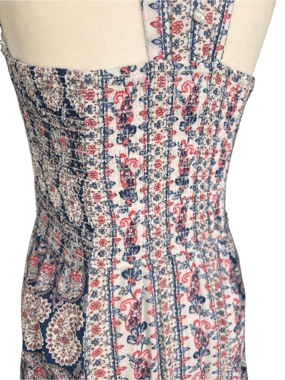 Japna Navy Blue and White Printed Maxi Dress - Picture 11 of 15